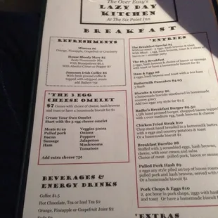Their all day breakfast menu, Bloody Mary on the way!
