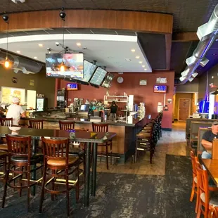 Inside seating and the bar