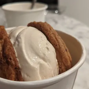 Chocolate Chip Cookie SANDWICH with Salted Butterscotch ice cream