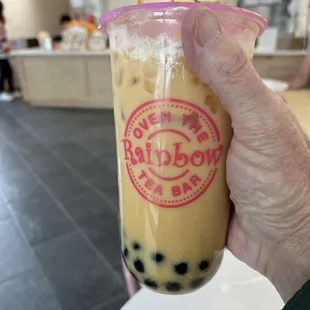 Mango boba milk tea