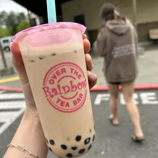 Black milk tea with boba