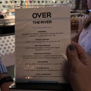 Cocktail menu