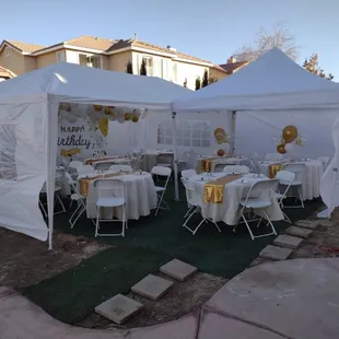 10x20 &amp; 10x20 tents with 5ft round tables