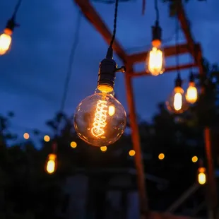 Edison lighting at night