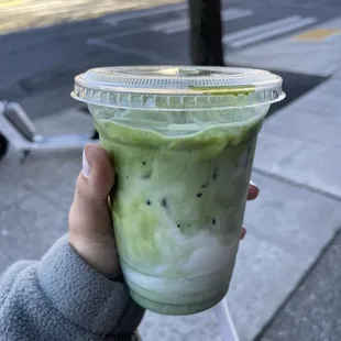 matcha latte with vanilla