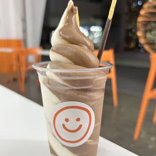 Half and half soft ice cream