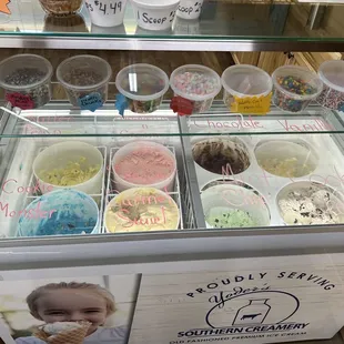 a variety of ice creams