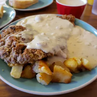 Chicken Fried Steak &amp; eggs with potatoes