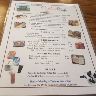 sushi and sashimi, menu