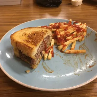 Patty Melt with fries