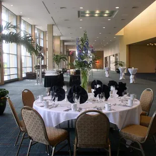 A gorgeous banquet set in our Ballroom Pre-Function space! The natural light adds a spark to any event.