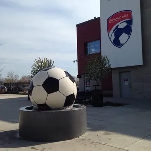 Another sign summer is on the way...the soccer ball fountain has been uncovered from the cold winter and is now flowing again!