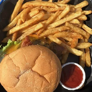 Boys Town burger with fries