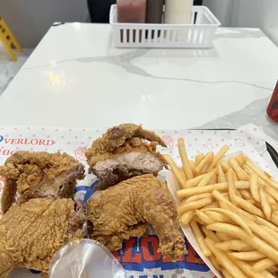 Fried cut whole chicken