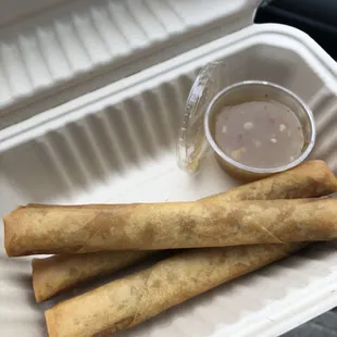 Lumpia and sweet chili sauce