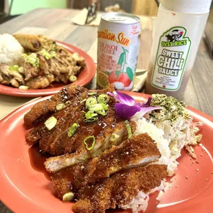 Hawaiian Plate Lunch with Chicken Katsu