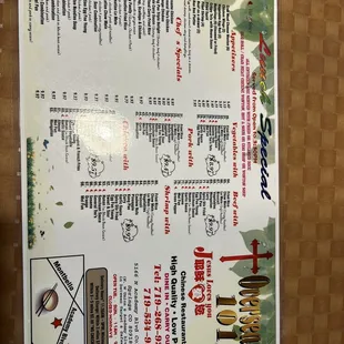 menu