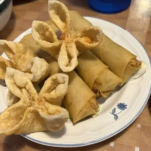 Wontons and egg rolls