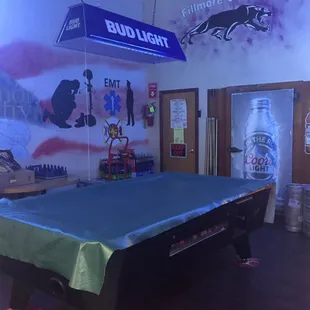 Pool table in the back