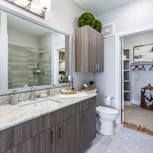 Spacious bathrooms and walk-in closets.