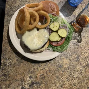 Cheeseburger and fries