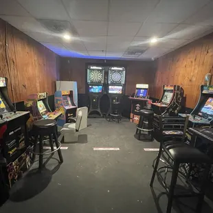 Inside game room with free games