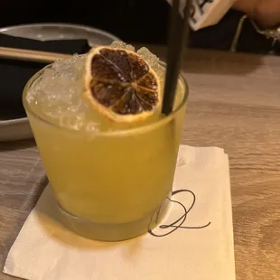 a glass of orange juice