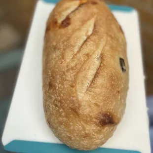 Jalapeño Cheddar Sourdough Batard from Greatful Bread at the Orangevale Farmer's Market, Thursdays from 3:00 PM- 8:00 PM!