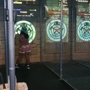 My wife getting her axe.