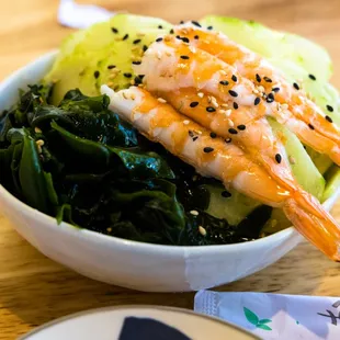 seaweed, cucumber, shrimp