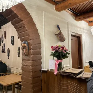 Inside decor. Grab your own menu here no one around.