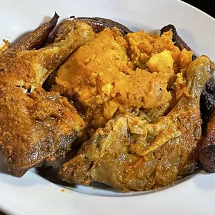 Chicken, yam, plaintains