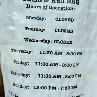 6/24 Closed on Wednesday 12:30pm... worse than VT resto hours