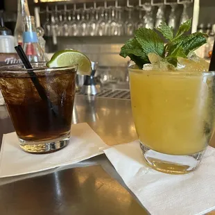 Rum and coke and James and the drunken peach