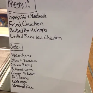 7-29-!4 menu. It changes daily.
