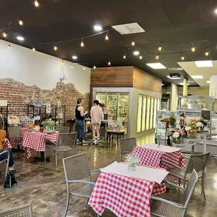 the inside of a restaurant