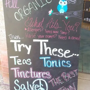 Owl Apothecary!  Come visit us and ask about our custom blends.
