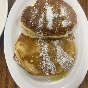 two pancakes on a plate