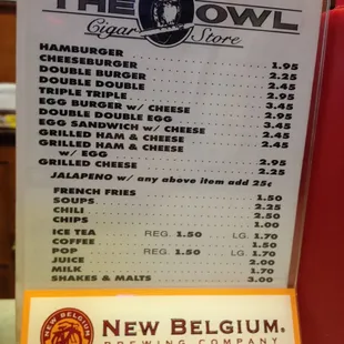 menu, burgers