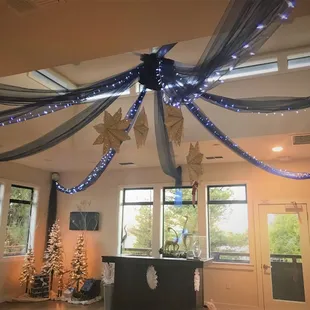 Preparing for Christmas party.