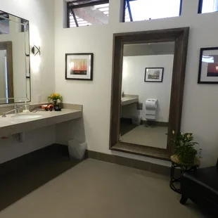 Incredible heated restrooms and showers.