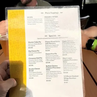 menu