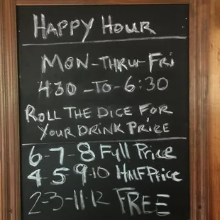 A fun way to find your drink price during happy hour