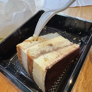 Frozen solid tiramisu cake