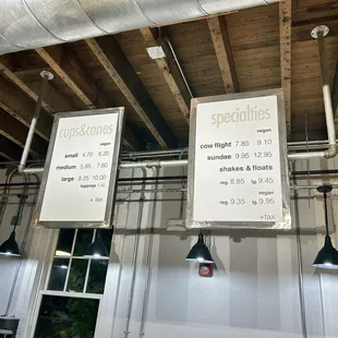Menu prices