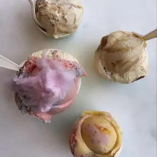 three scoops of ice cream