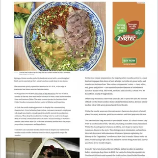 Features on SF Chronicles- The one of a kind authentic hand-pulled noodles in the Bay.