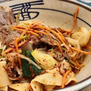 Chili noodle with added beef
