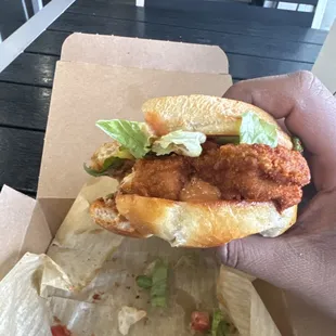 Spicy deluxe sandwich.