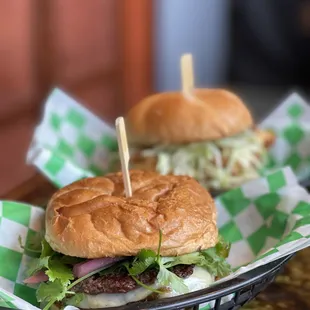 Lao burger and fried chicken sandwich (Insta: @badtothebite)